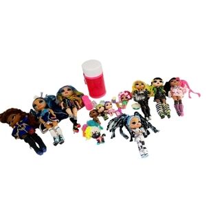 Lol Dolls Lot of 12 Mixture of Sizes With Hairspray Can Carry Case